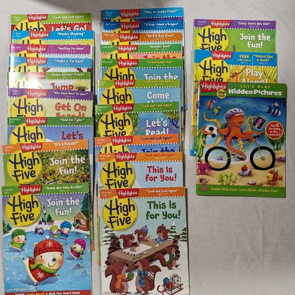 22 issues 2013-15 Highlights High Five children's magazines unused - Picture 1 of 5